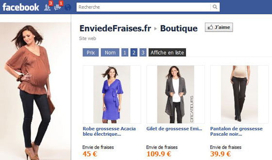 Facebook boutique