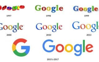 evolution logo google vers flat design
