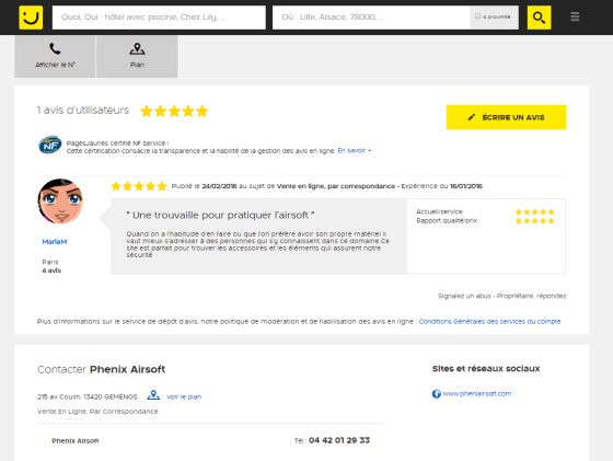 les pages jaunes referencement d'une entreprise sur cet annuaire