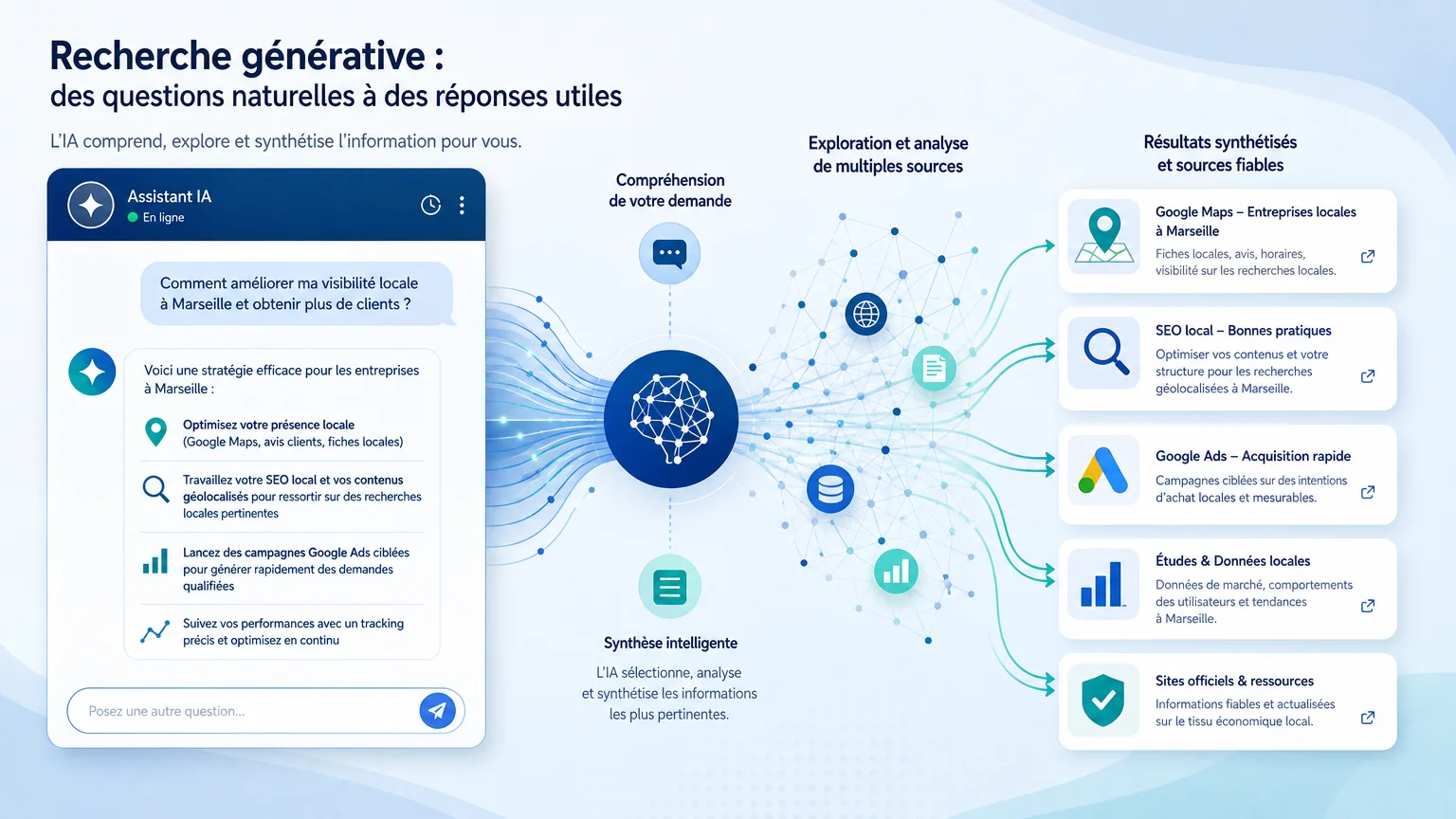 Illustration de l'optimisation pour les moteurs de recherche génératifs