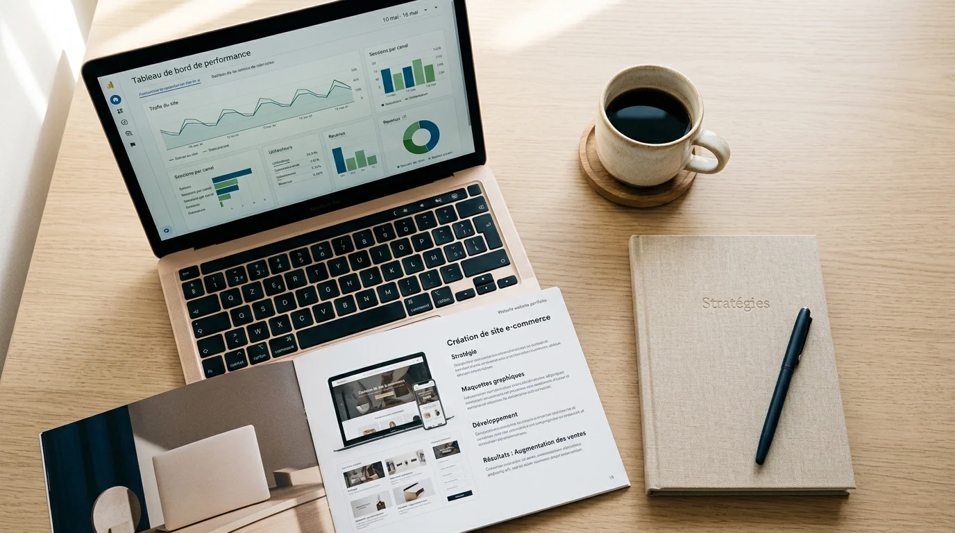 Analyse des performances d'un projet de site web sur un tableau de bord